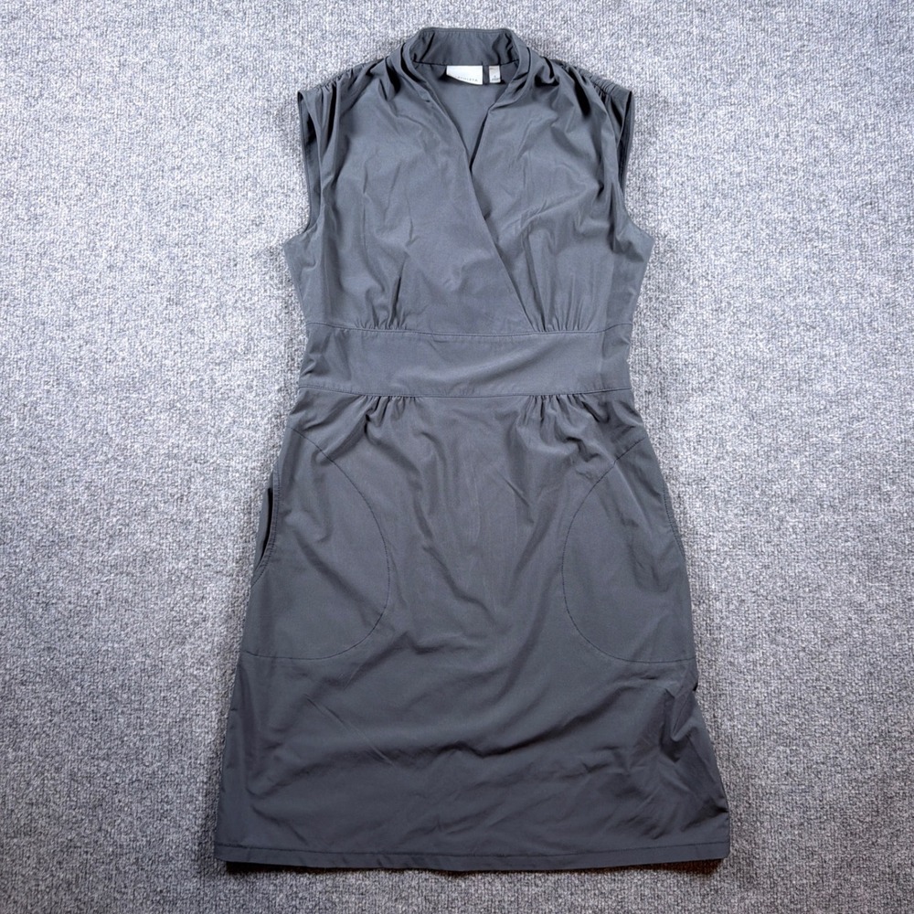 Athleta Dahlia Dress Womens 4 Gray Surplice V-Neck Sleeveless‎ Travel Pocket
